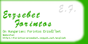 erzsebet forintos business card